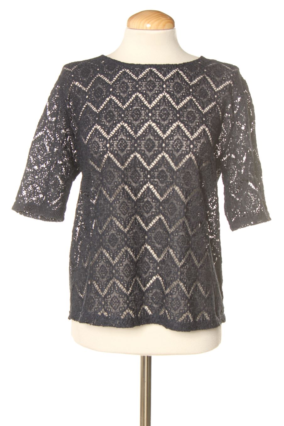 Blouse à manches courtes Promod de la taille M, de couleur bleu marine