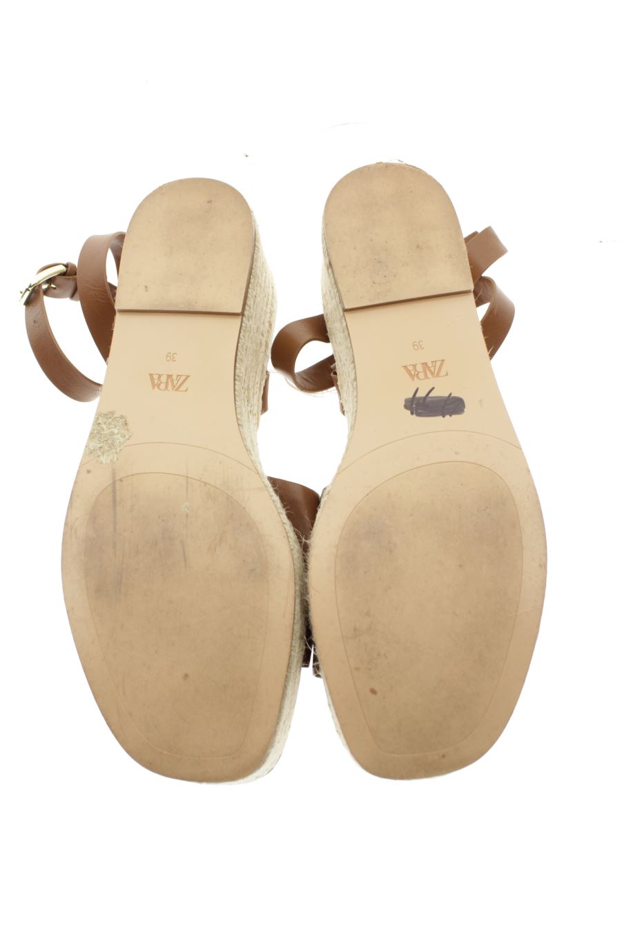 Plataformas de Zara de la talla 39, de color marrón de