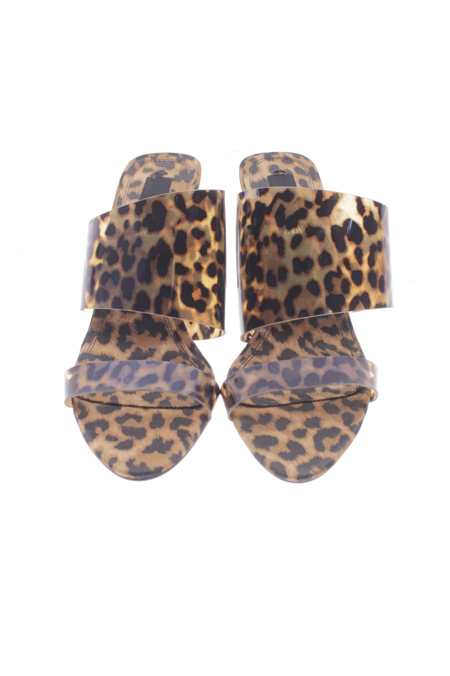 Sandalias tacon de Zara de la talla 37, de color animal print de