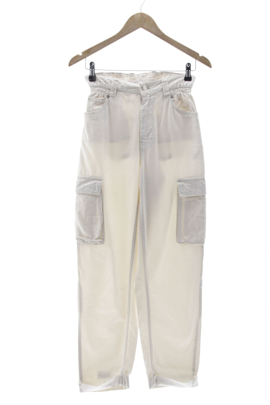 Jeans Bershka de la taille 36, de couleur blanc de denim