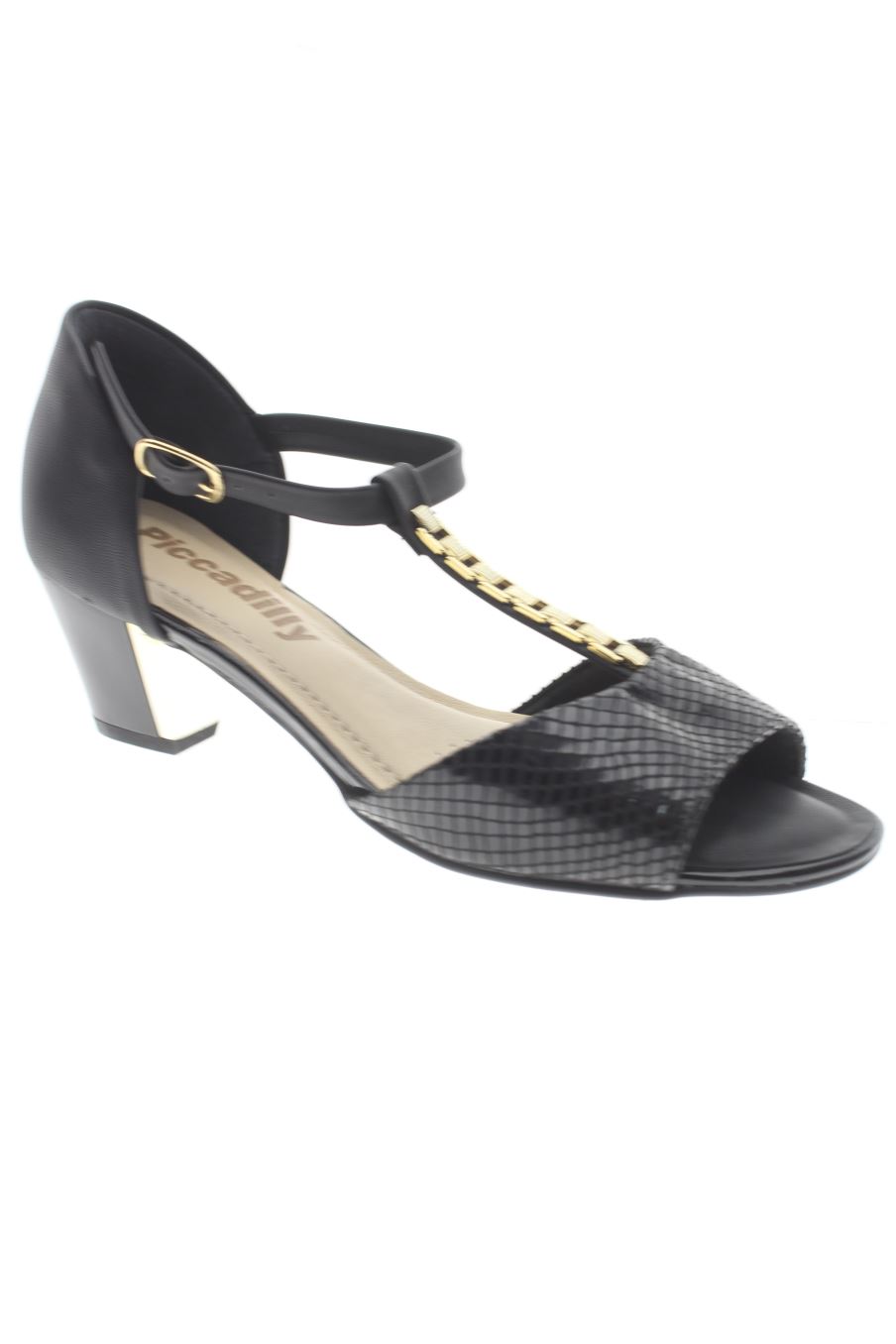Sandalias tacon de Piccadilly de la talla 36, de color negro de