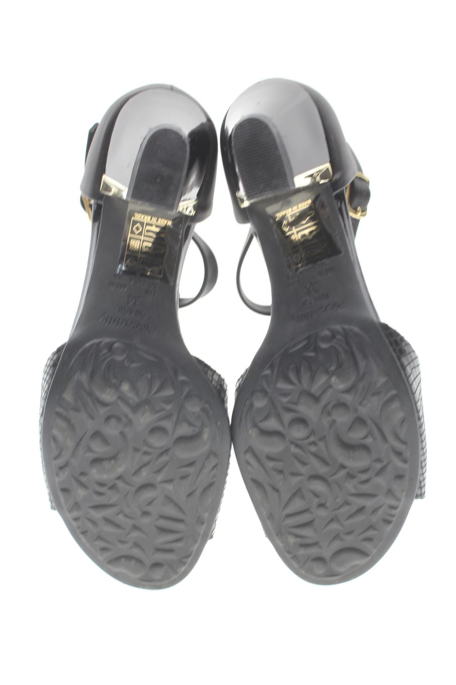Sandalias tacon de Piccadilly de la talla 36, de color negro de