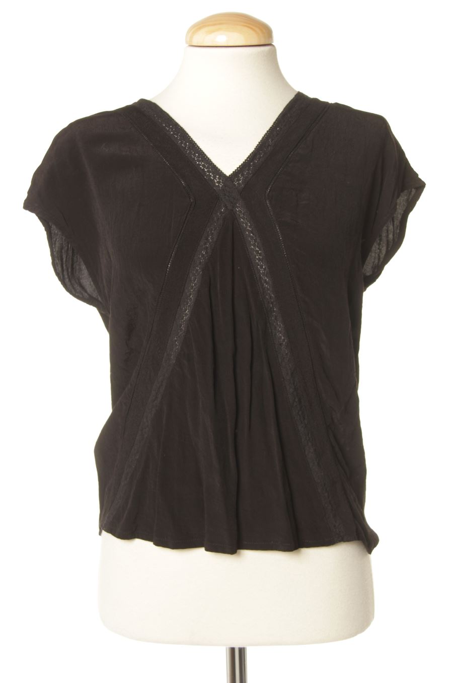 Blusa de manga corta de ORFEO de la talla S, de color negro