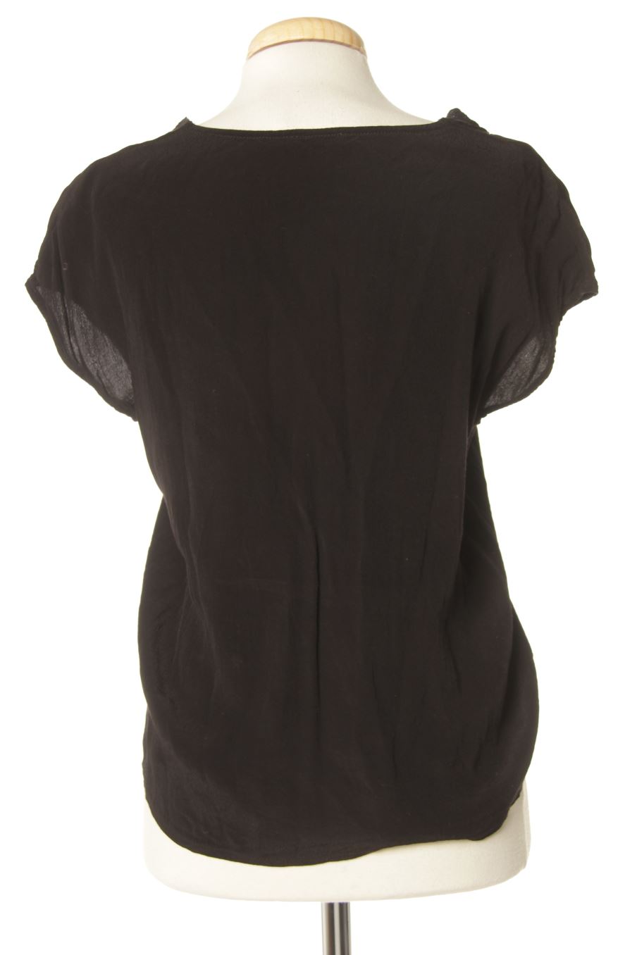 Blusa de manga corta de ORFEO de la talla S, de color negro