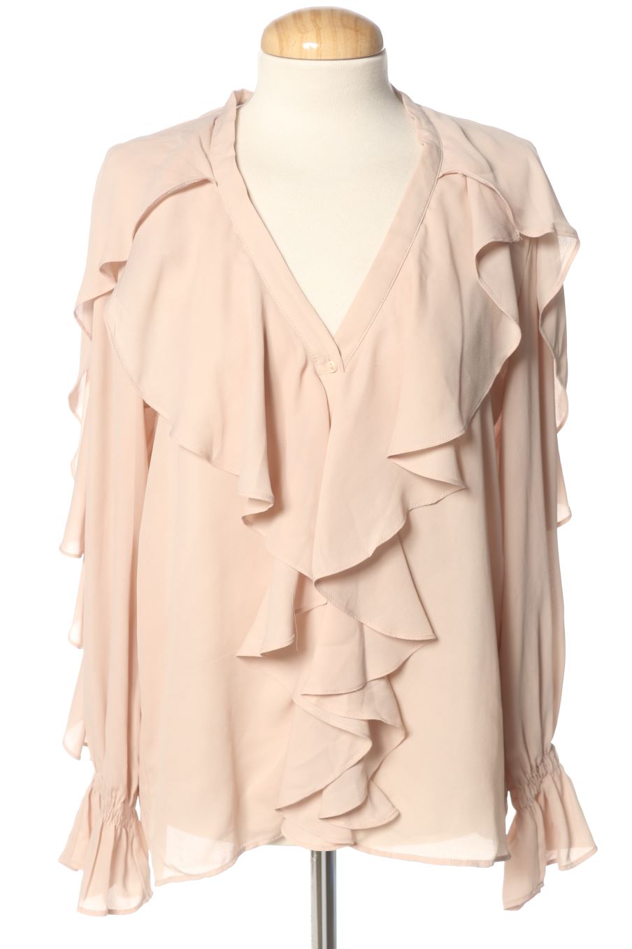Blusa a maniche lunghe de Zara de la talla S, de color beige