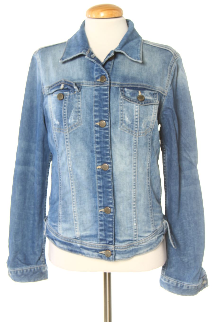Blouson Zara de la taille S, de couleur bleu de denim
