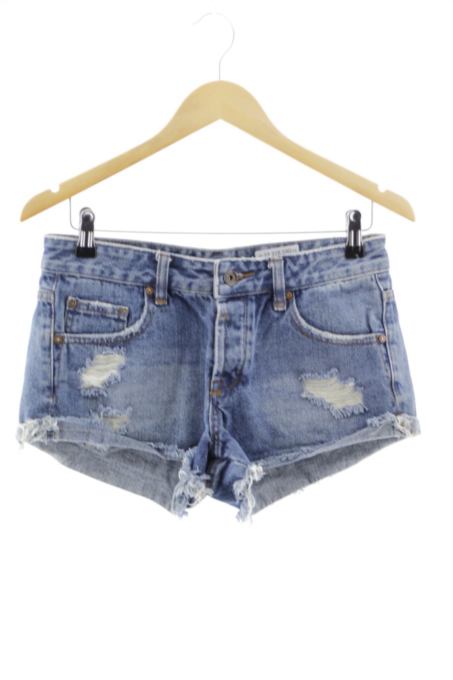 Shorts Pull & Bear de la taille 34, de couleur bleu de denim