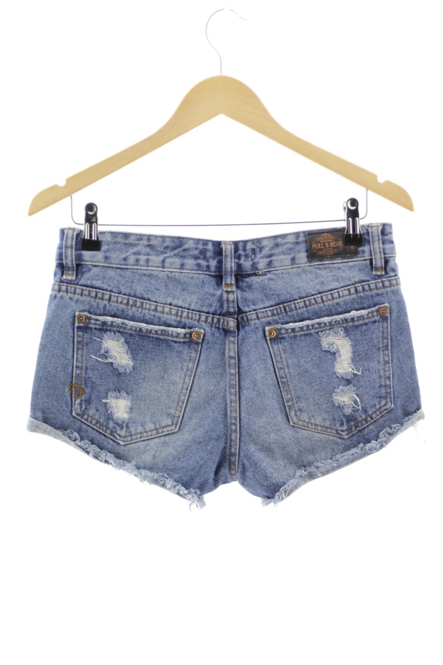Shorts Pull & Bear de la taille 34, de couleur bleu de denim