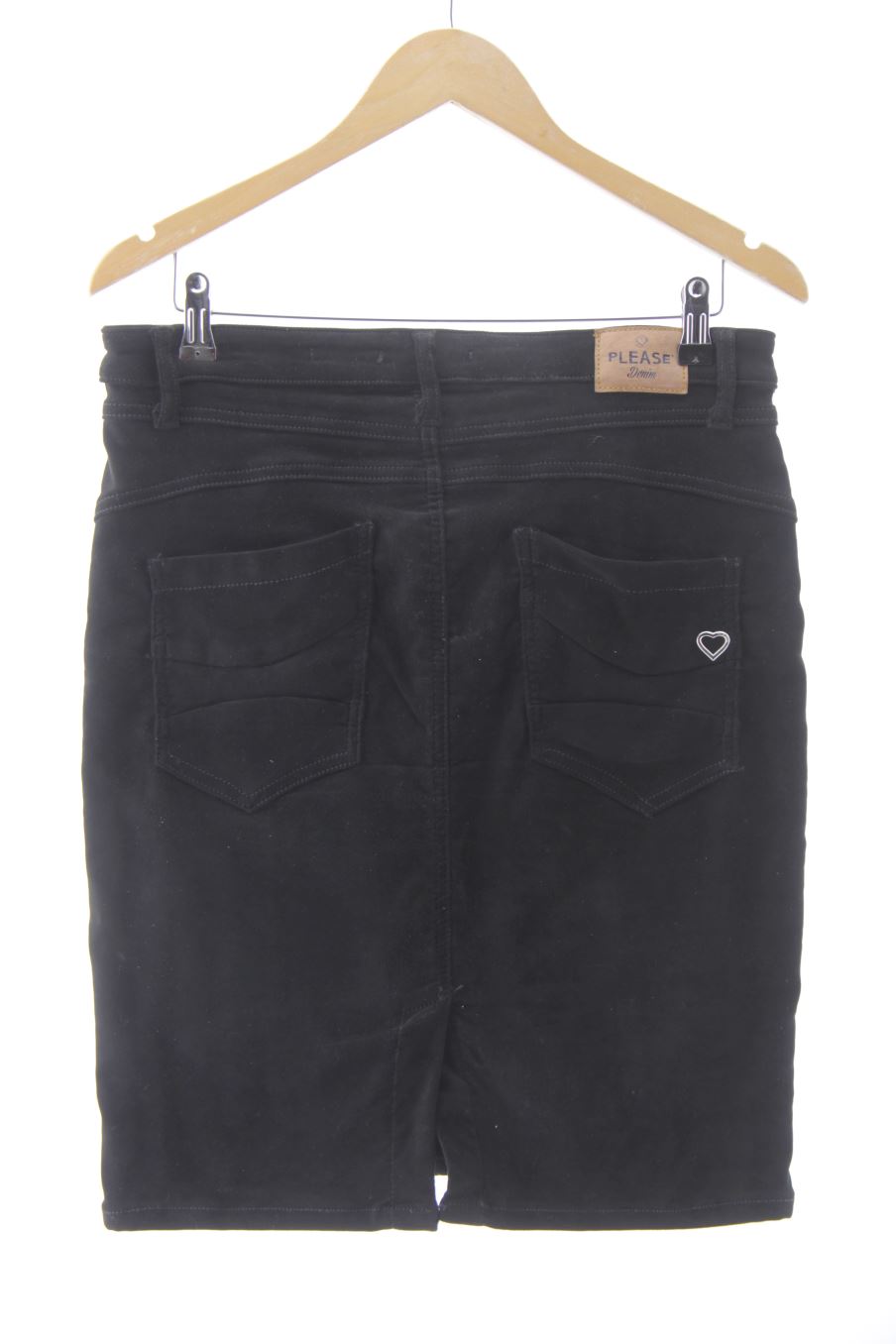 Falda de Please de la talla L, de color negro