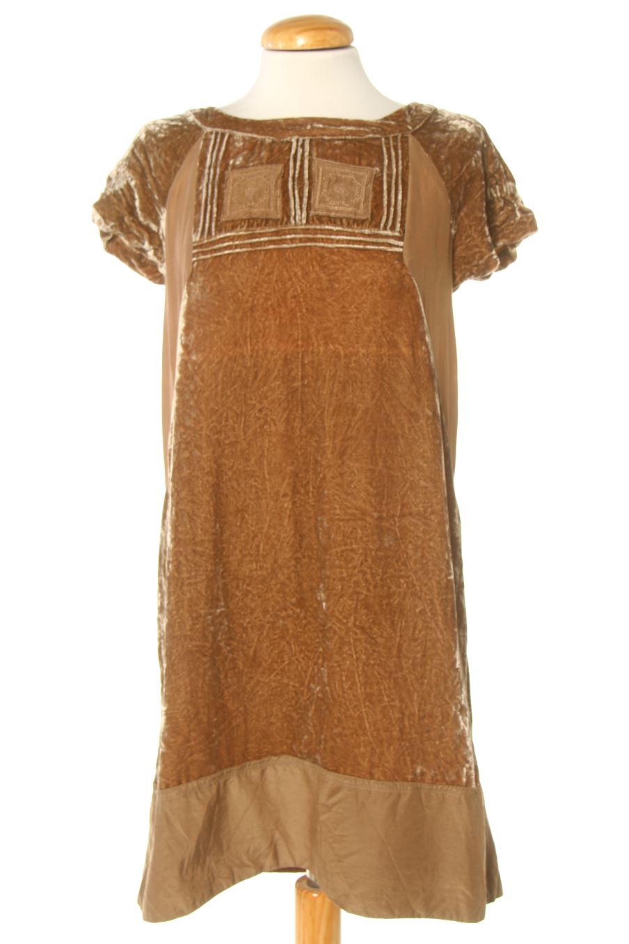 Einfaches Kleid von Induyco Größe M, Farbe Braun, aus Samt für