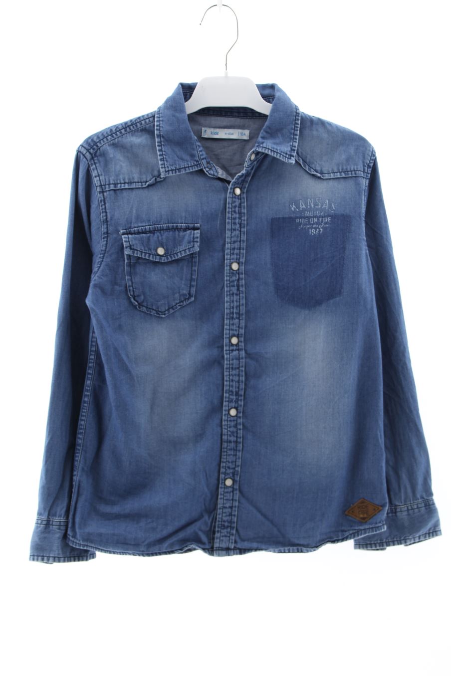 Chemise manches longues Gémo de la taille 10 ans de denim de seconde main