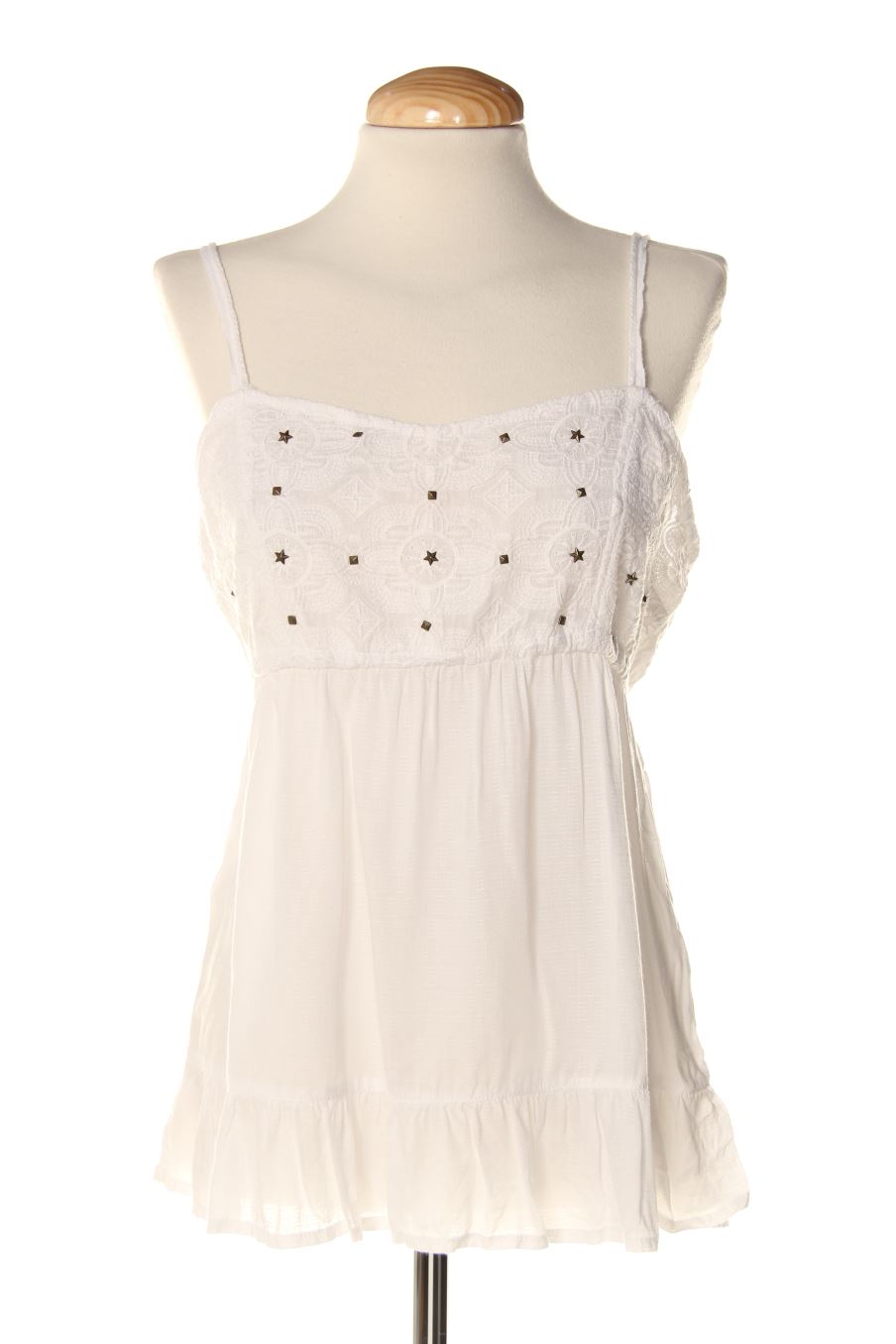 Top Bershka de la taille L, de couleur blanc