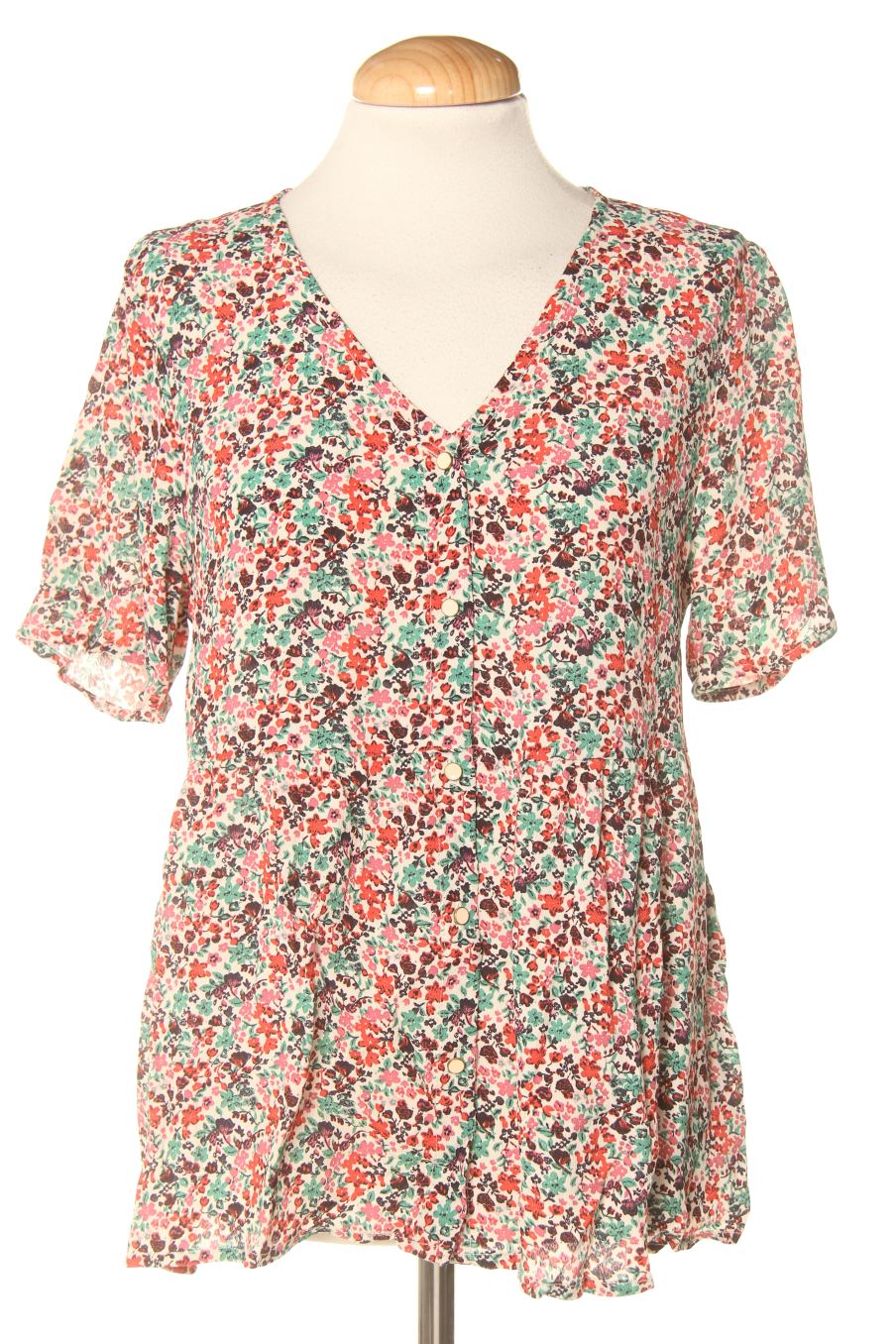 Blouse à manches courtes Pieces de la taille XS, de couleur fleurs