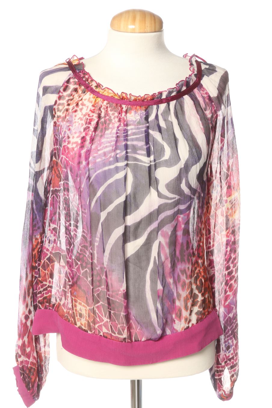 Blouse à manches longues Mango de la taille M, de couleur imprimés de soie