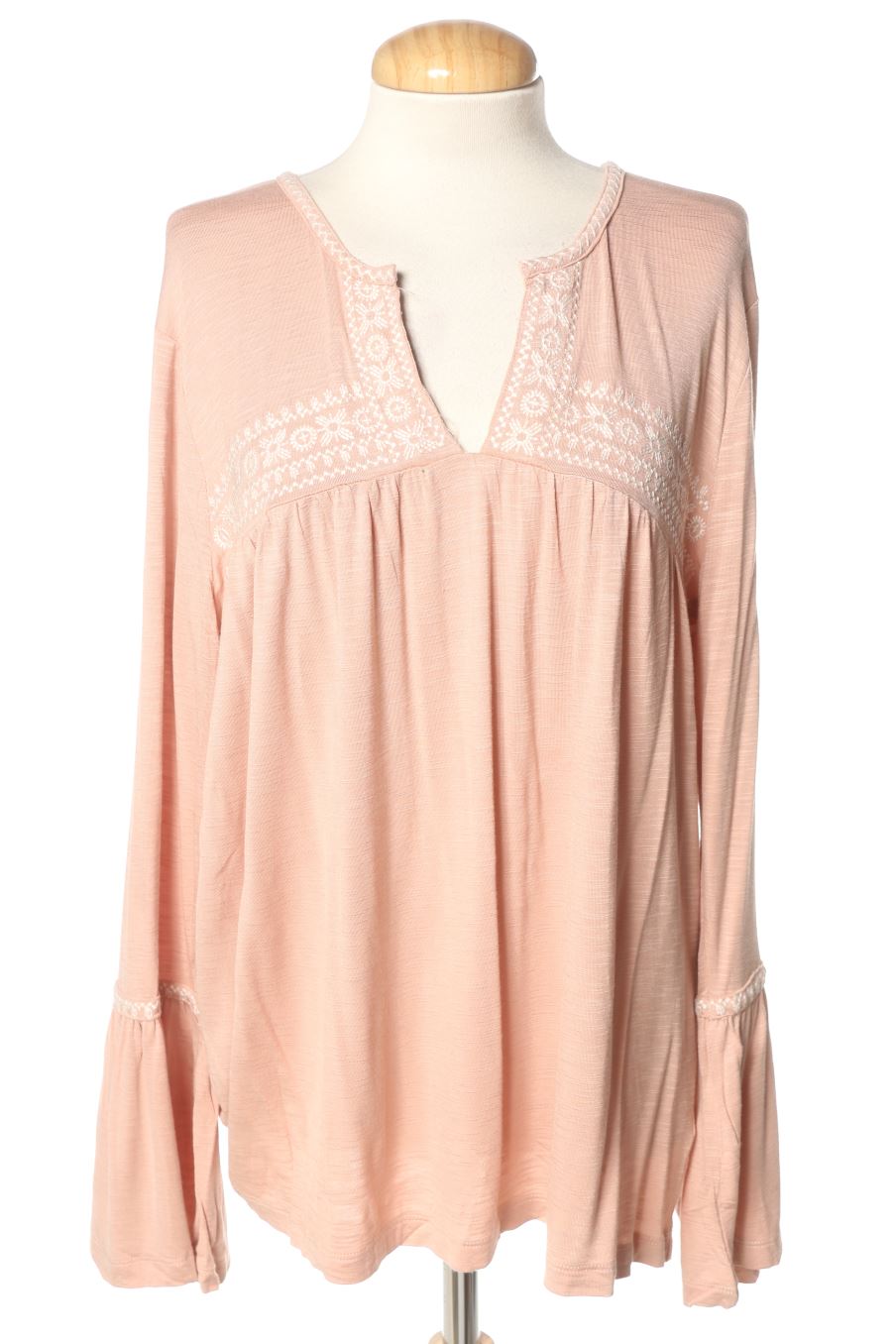 Blouse à manches longues Anthropologie Meadow Rue de la taille XL, de couleur rose