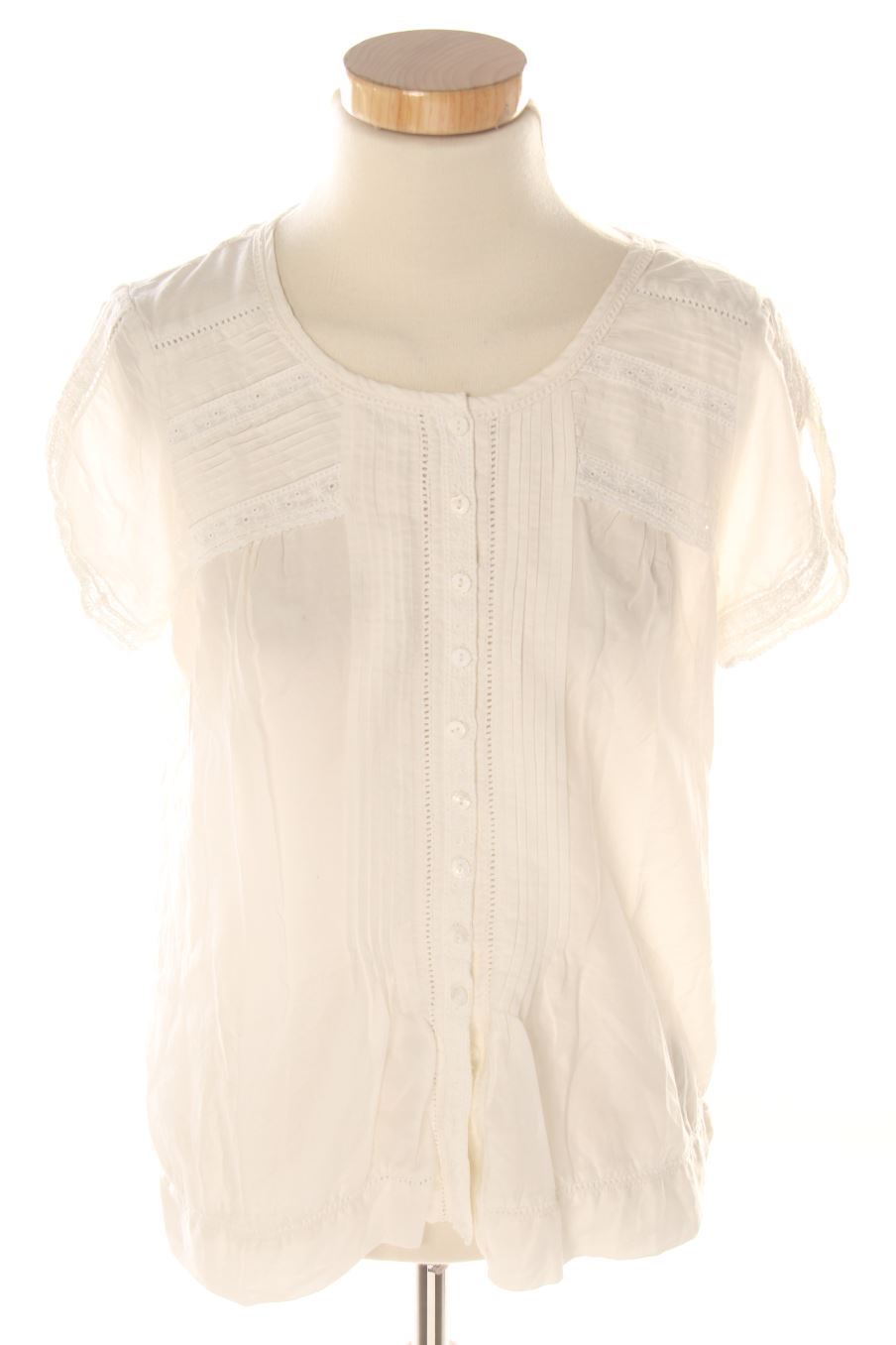 Blouse à manches courtes Amitié de la taille S, de couleur blanc