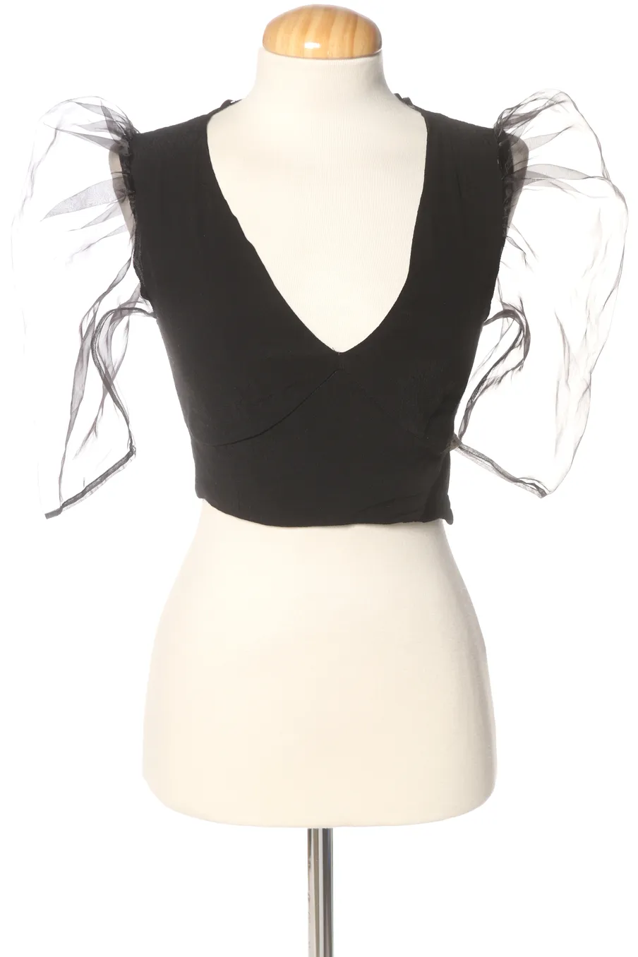 Blouse à manches courtes Bershka de la taille XS, de couleur noir