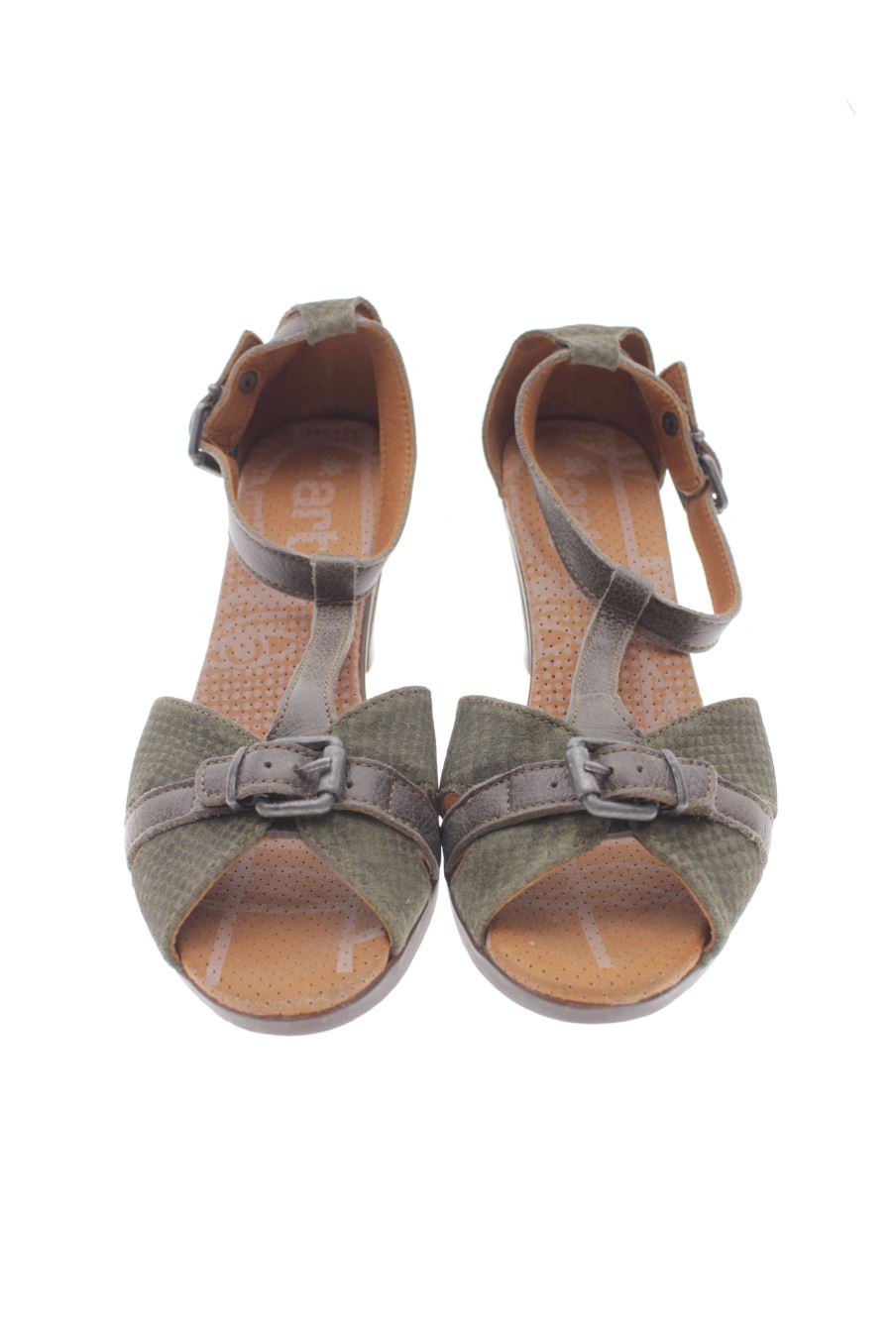Sandalias tacon de *art de la talla 40, de color verde de