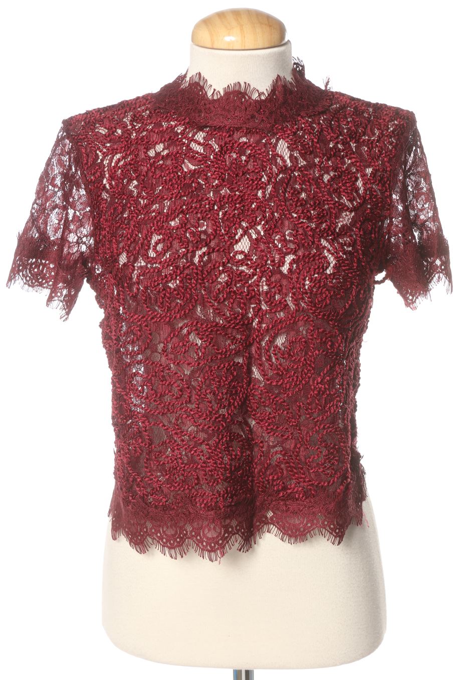 Kurzärmelige Bluse von ZARA TRAFALUC Größe S, Farbe Bordeaux, für