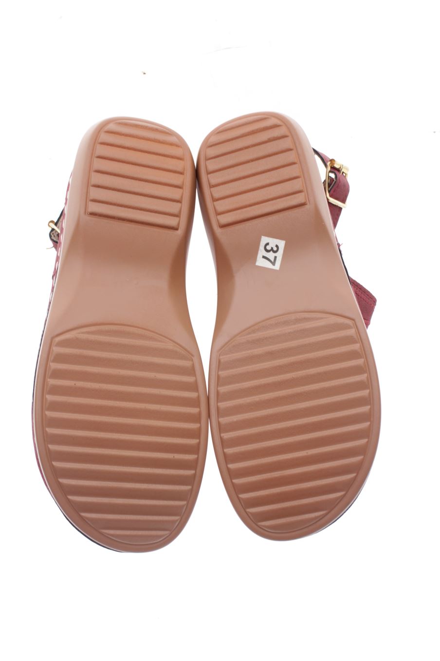 Sandalias planas de PERCENTIL de la talla 37, de color burdeos de