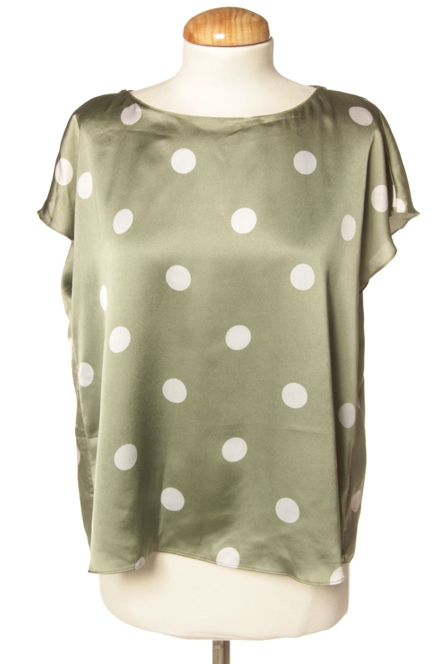Blouse à manches courtes Zara de la taille M, de couleur vert