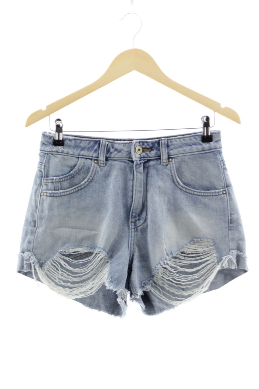 Pantalones cortos de Zara de la talla 36, de color azul de ropa vaquera