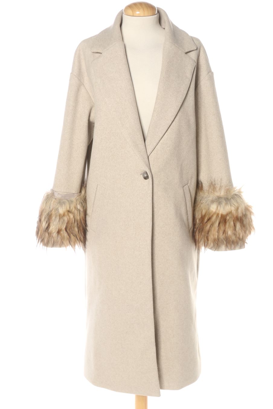 Manteau Cortefiel de la taille S, de couleur beige