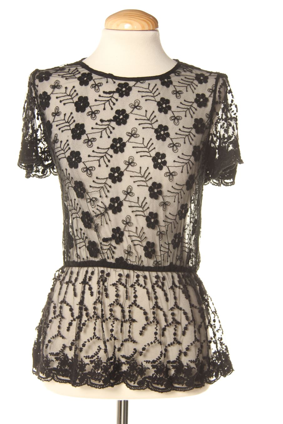 Blusa de manga corta de PERCENTIL de la talla S, de color negro