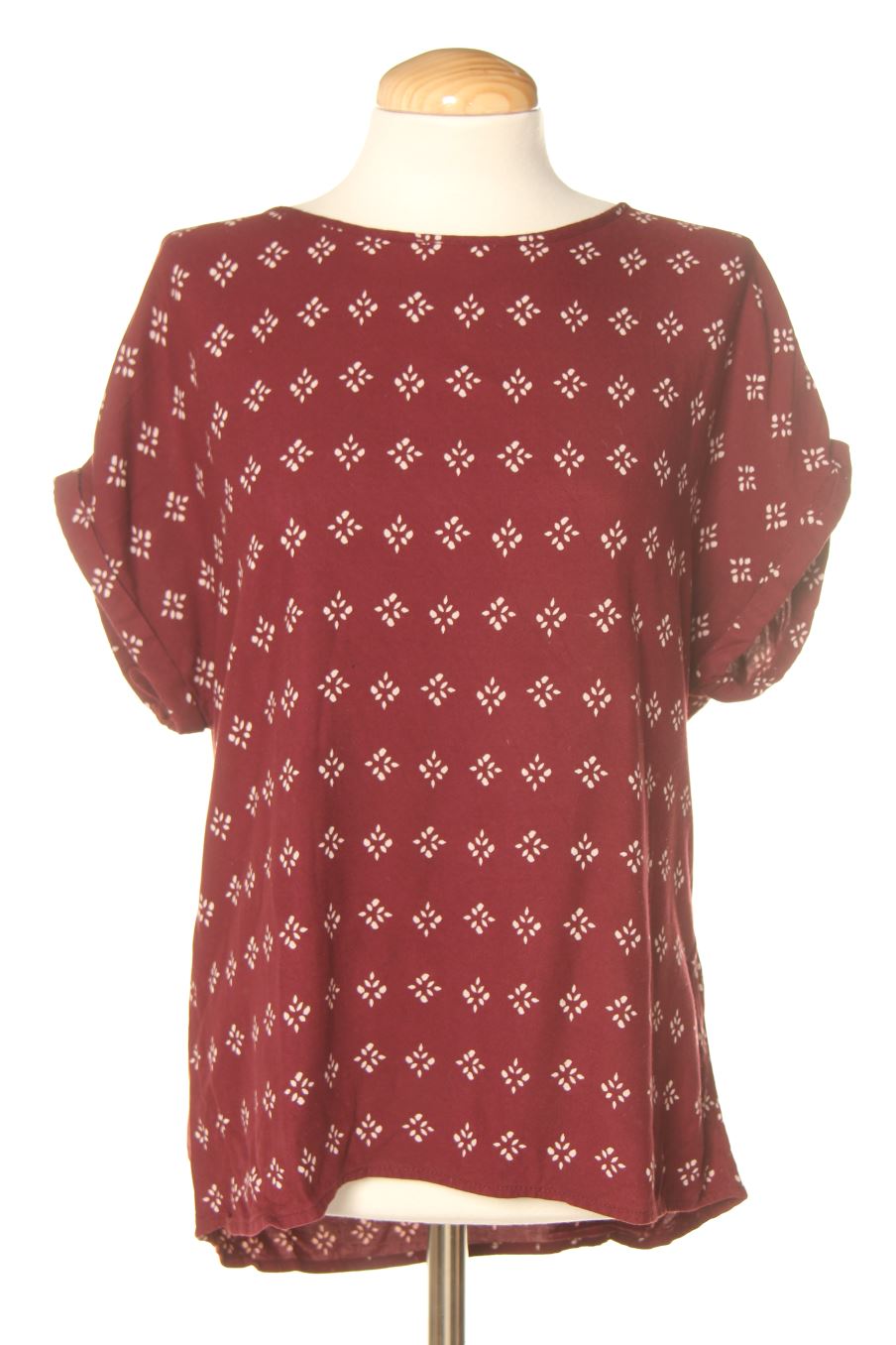 Blusa de manga corta de PERCENTIL de la talla S, de color burdeos