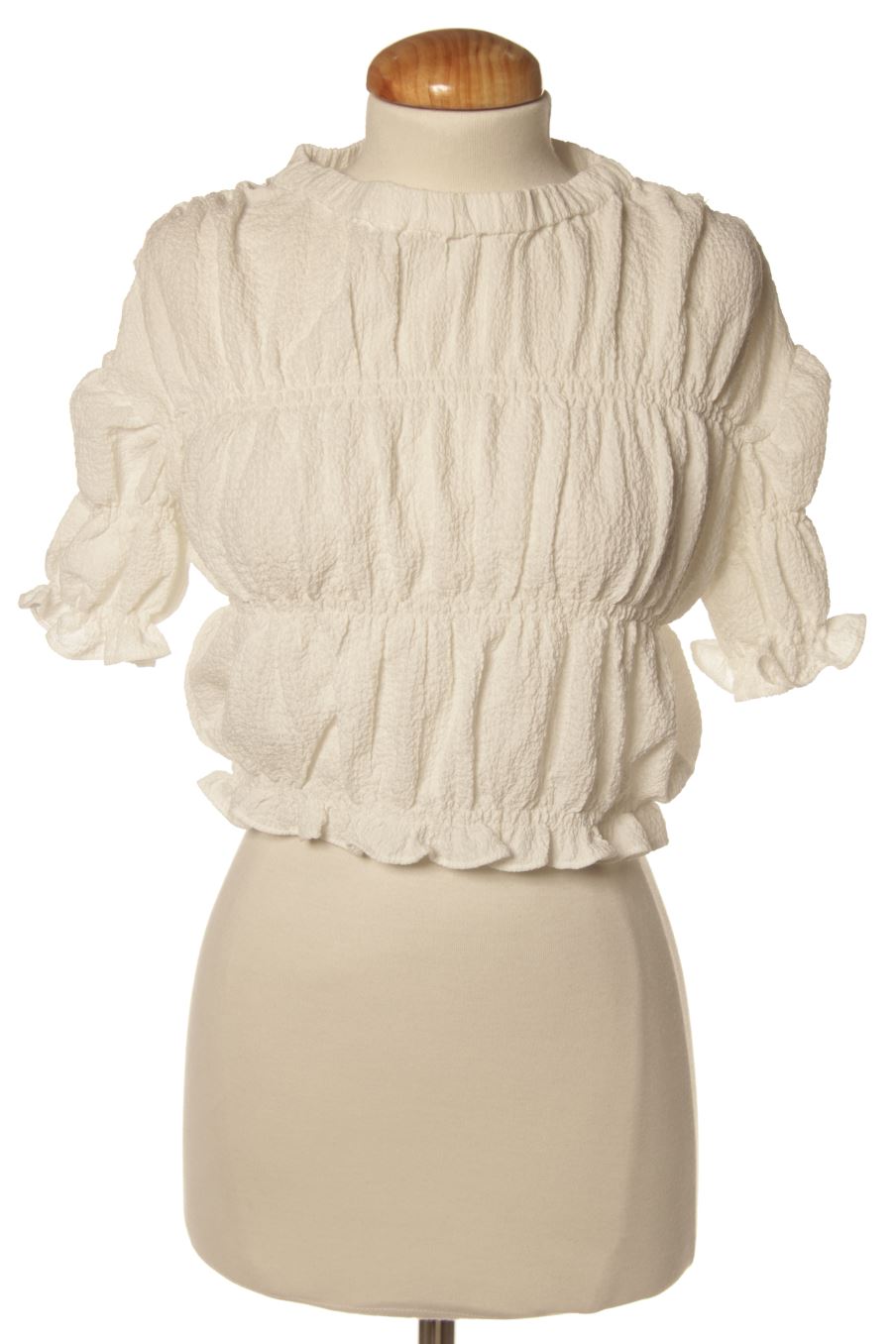 Blusa de manga corta de Mango de la talla S, de color blanco