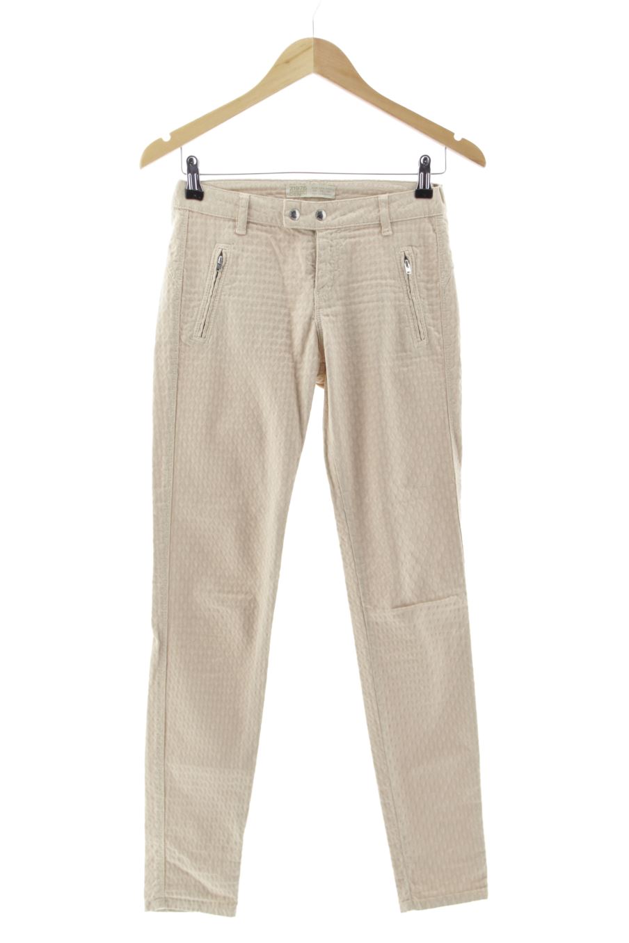 Jeans Zara de la taille 36, de couleur beige de denim