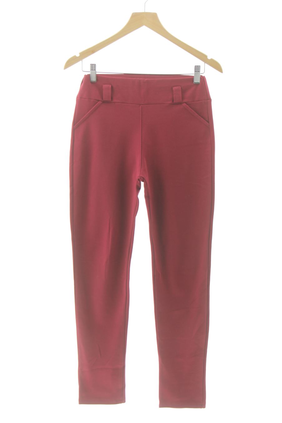Pantaloni casual de Made in italy de la talla M, de color bordeaux