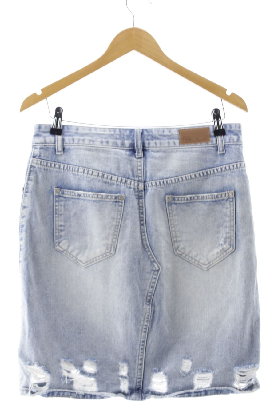 Jupe Mulaya de la taille M, de couleur bleu de denim