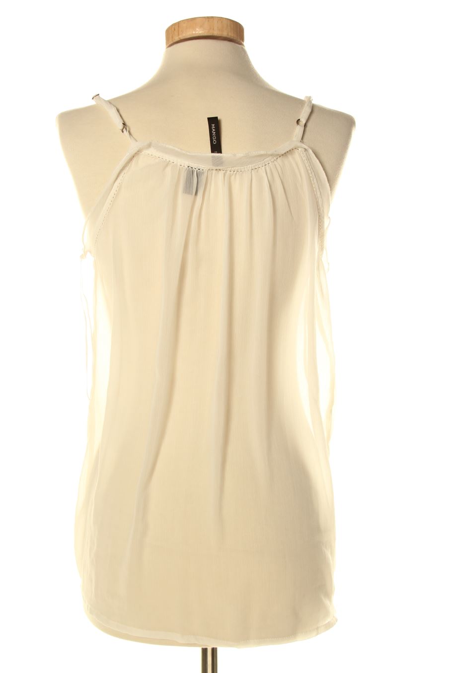 Blusa de manga corta de Mango de la talla S, de color blanco