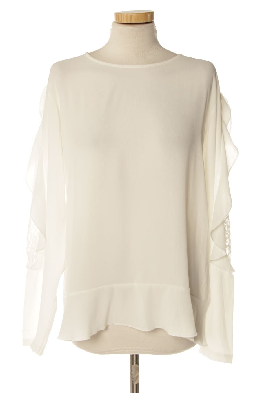 Blusa de manga larga de Tinta Fresca de la talla XXL, de color blanco