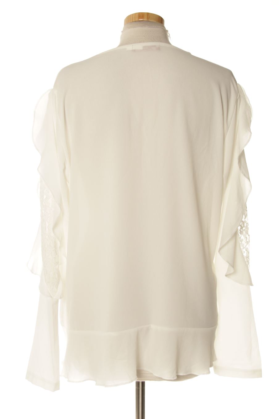 Blusa de manga larga de Tinta Fresca de la talla XXL, de color blanco