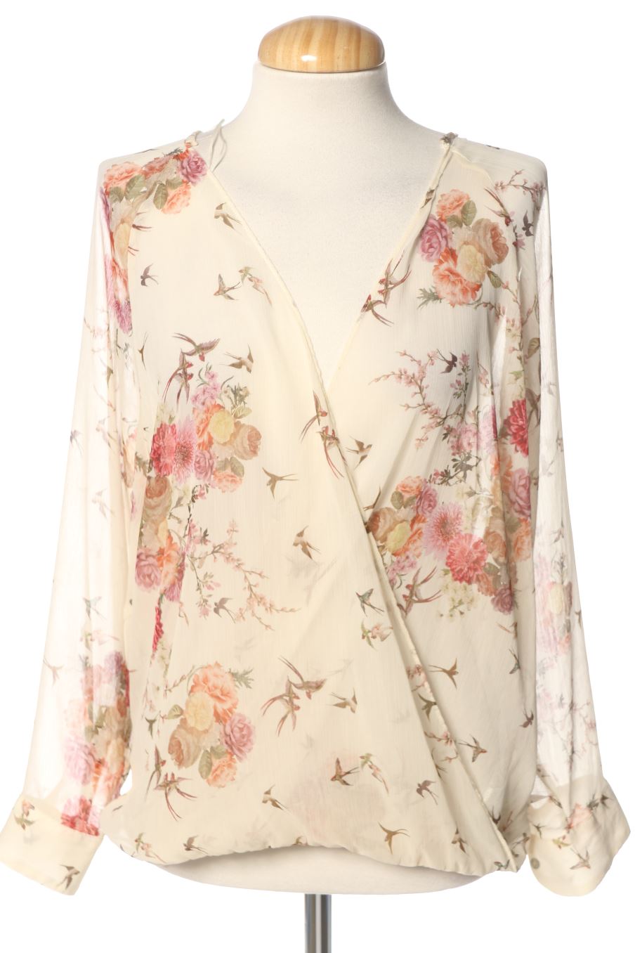 Blusa de manga larga de Zara de la talla S, de color flores