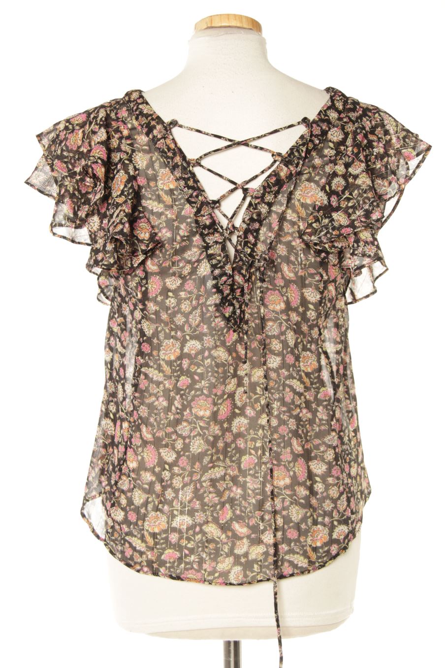 Blouse à manches courtes Mango de la taille XS, de couleur fleurs