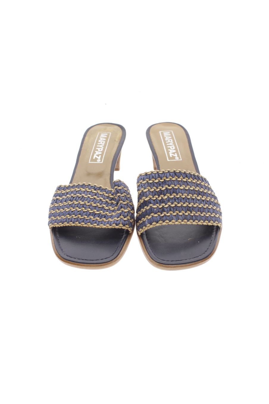 Sandalias tacon de Marypaz de la talla 37, de color azul de