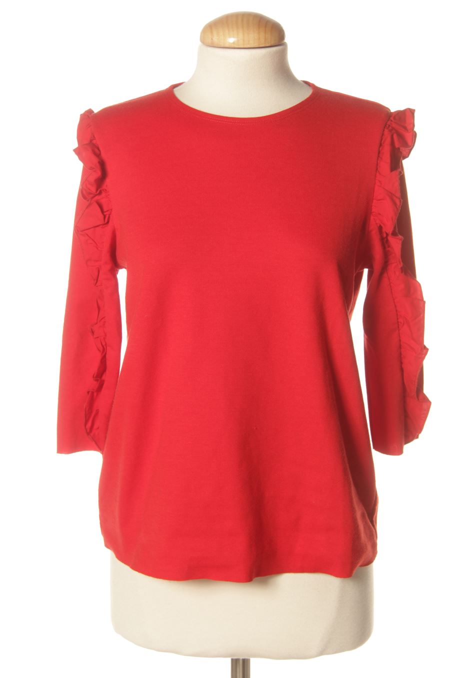 Camiseta manga larga de Zara de la talla S, de color rojo
