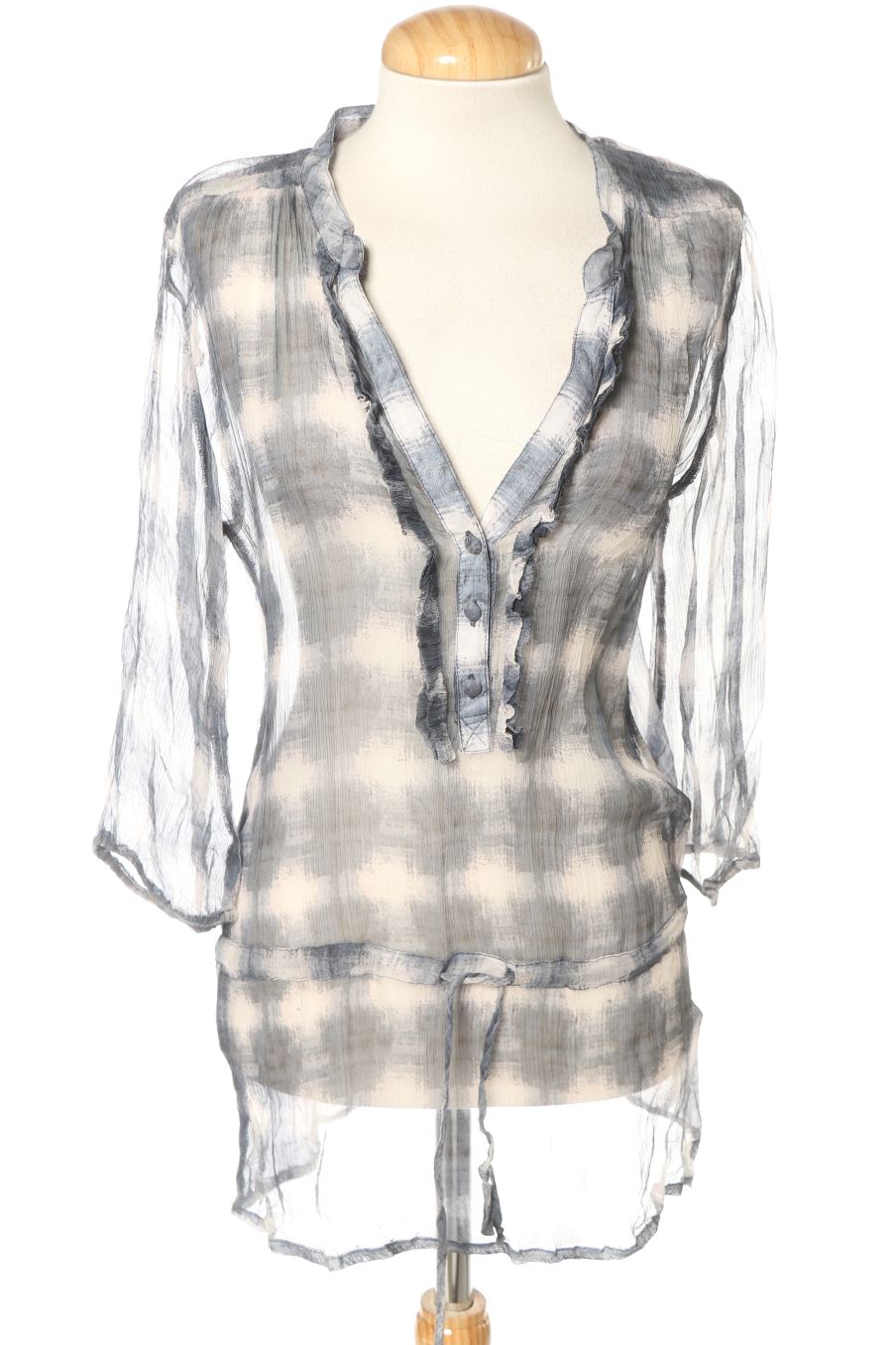 Blusa de manga larga de Jodhpur de la talla S, de color azul