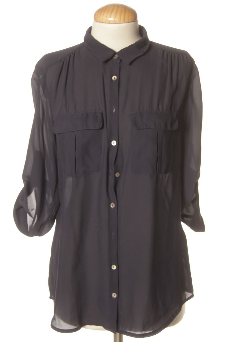 Chemise H&M de la taille 38, de couleur bleu marine