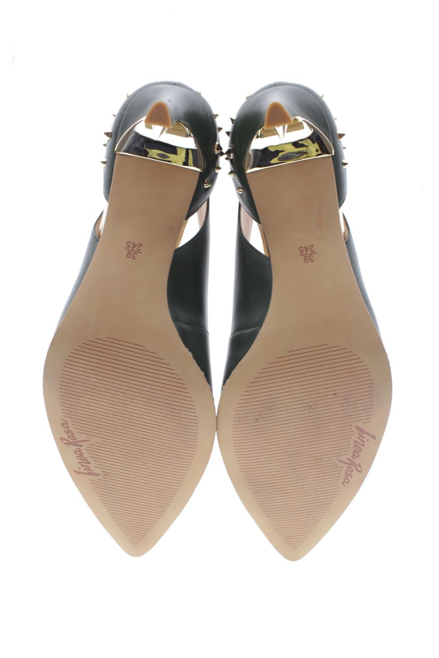 Zapatos de tacon de linea rosa de la talla 39, de color verde de