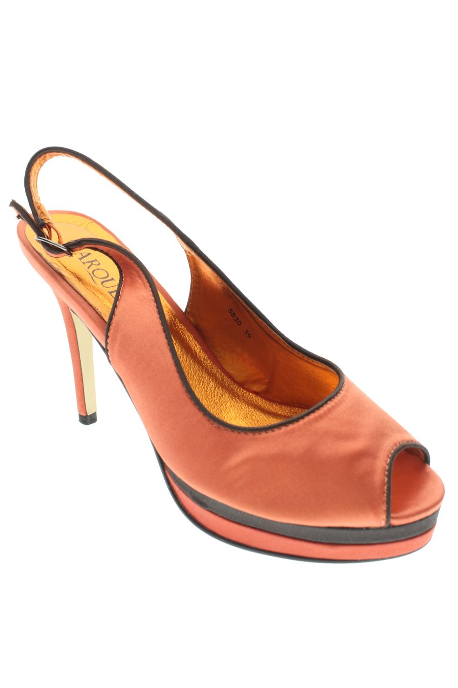 Sandalias tacon de Garque de la talla 39, de color naranja de