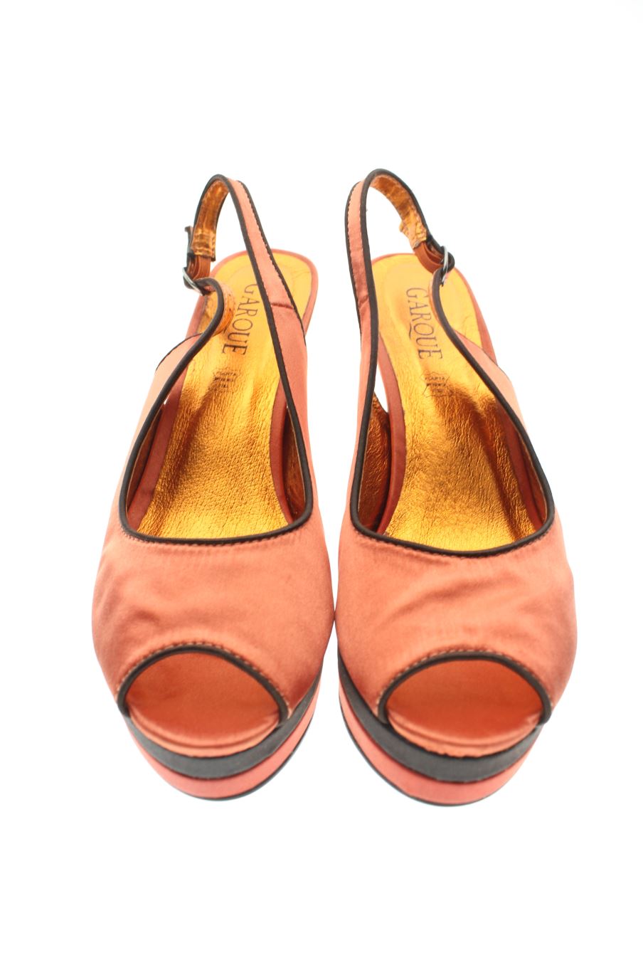 Sandalias tacon de Garque de la talla 39, de color naranja de