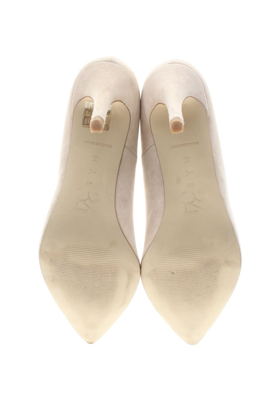 Zapatos de tacon de mas 34  de la talla 39, de color beige de