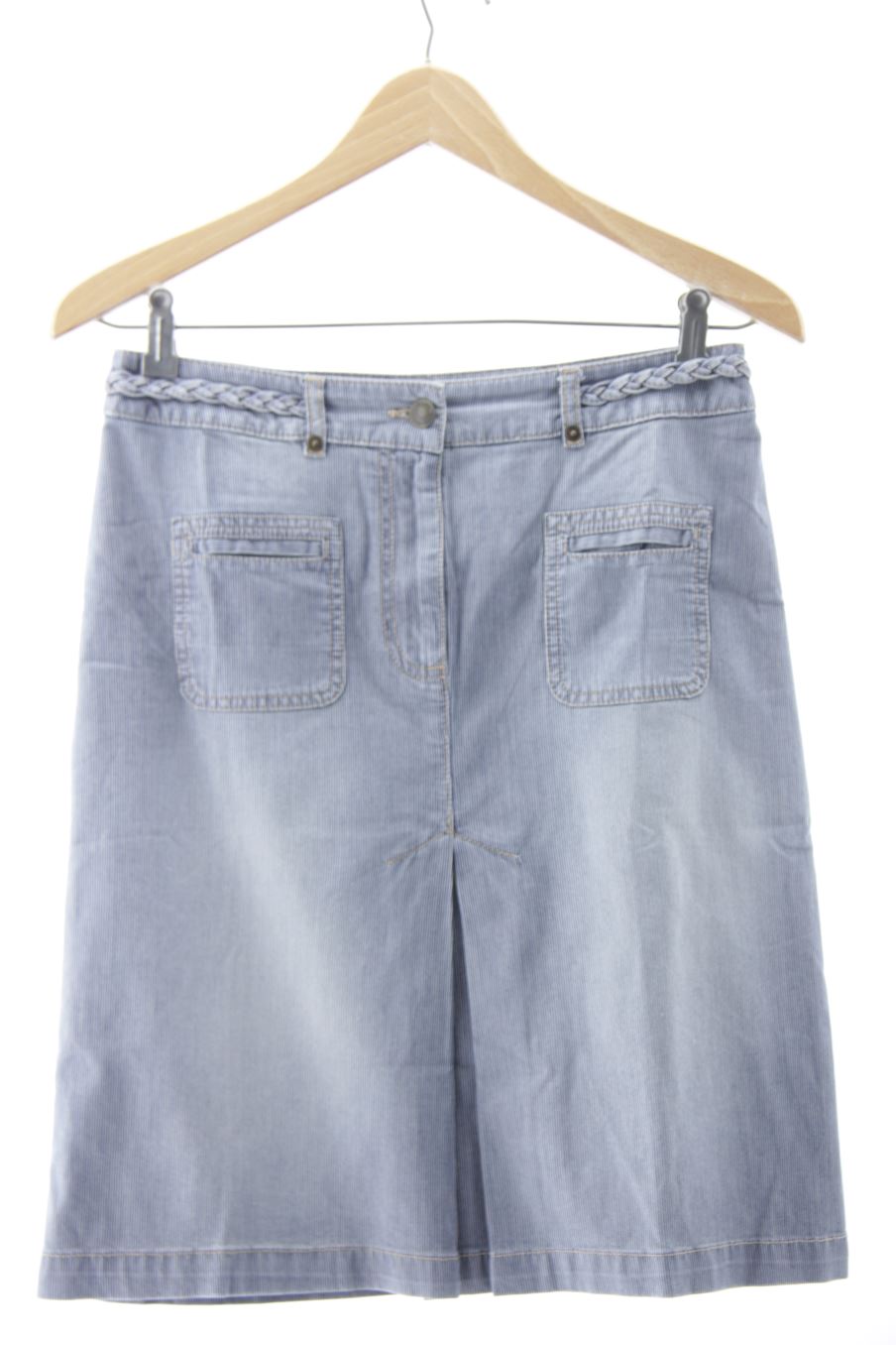 Aufwändiger Rock von Caroll Größe 38, Farbe Blau, aus Jeanskleidung für