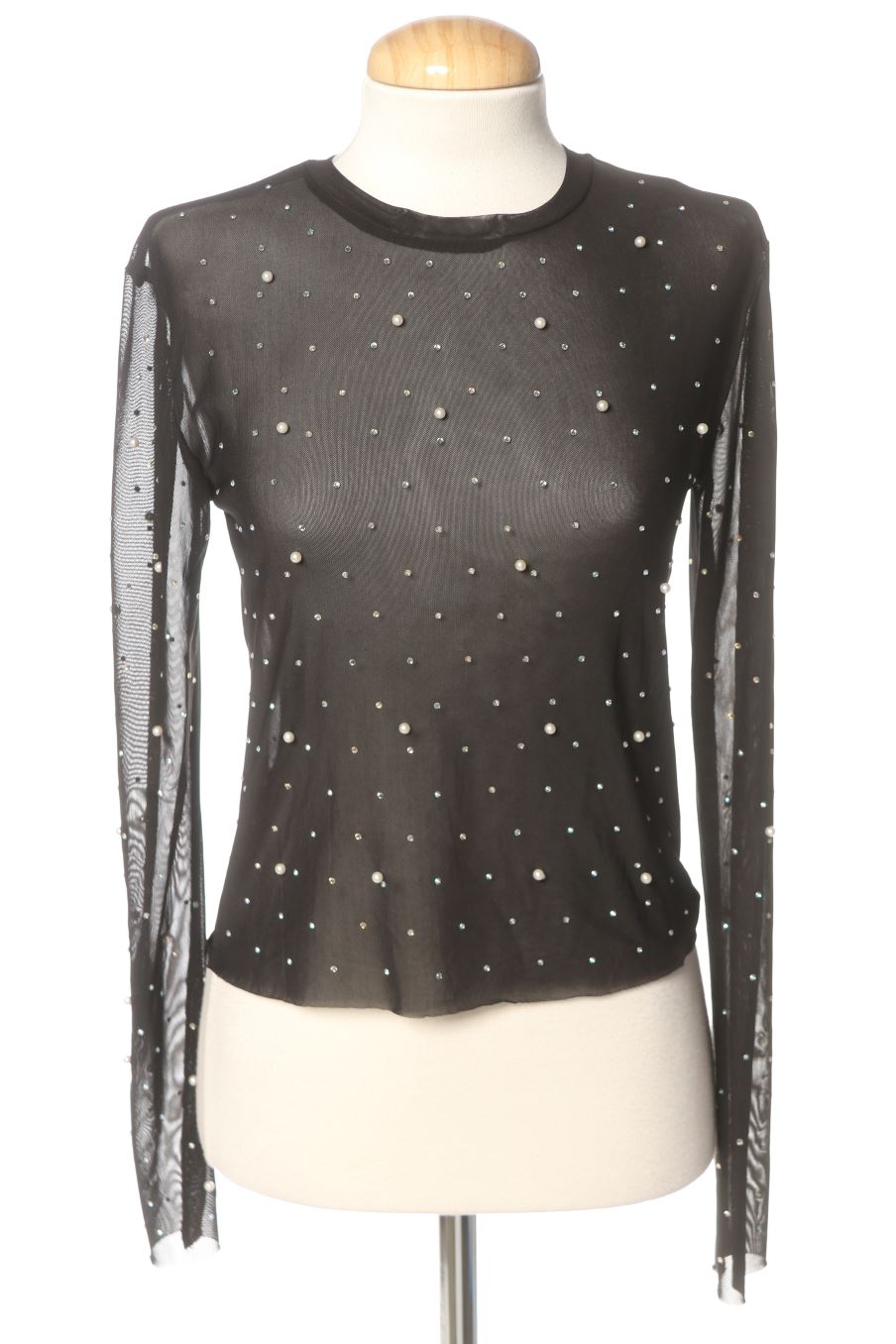 Langärmelige Bluse von Bershka Größe M, Farbe Schwarz, für