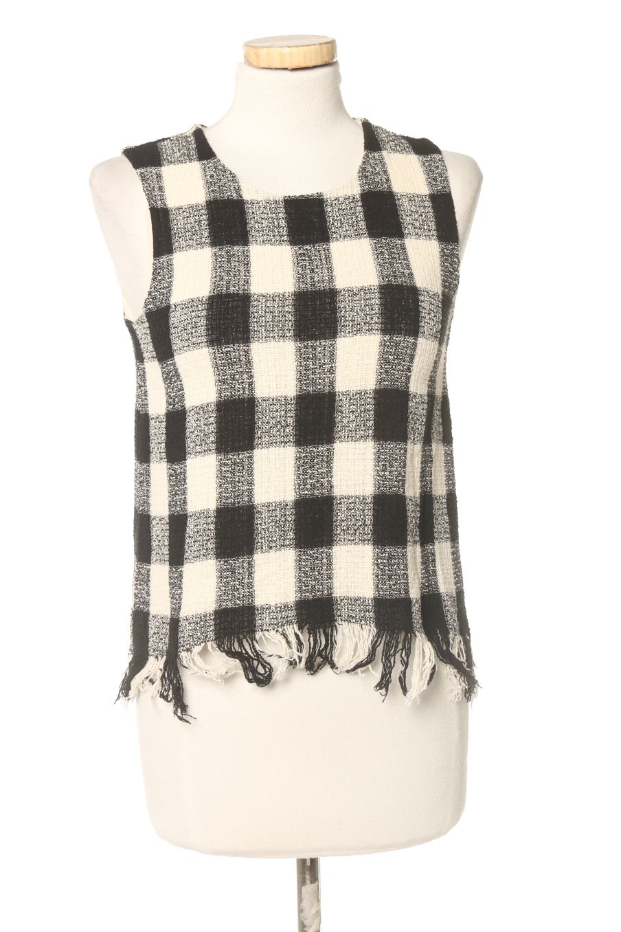 Blusa de manga corta de Zara de la talla XS, de color cuadros