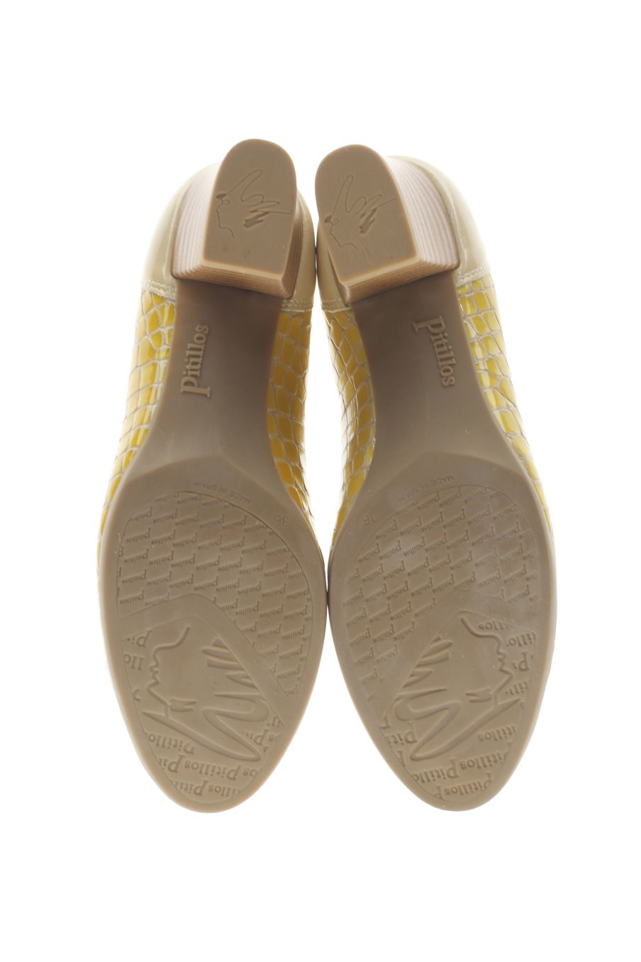 Zapatos de tacon de Pitillos de la talla 36, de color amarillo de